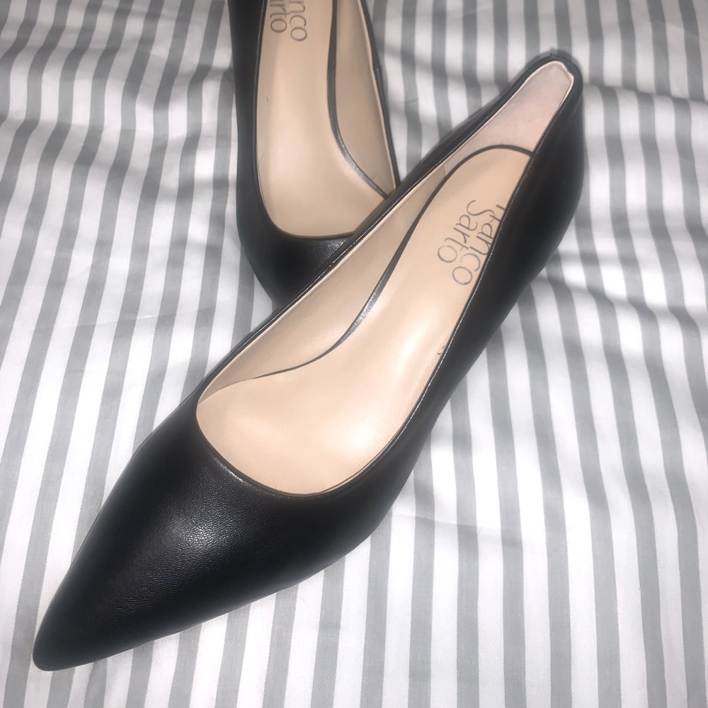 Franco Sarto, low black heel! Never worn